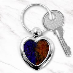 Colored Rusty Abstract Grunge Texture Print Key Chains (heart)  by dflcprints