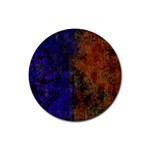 Colored Rusty Abstract Grunge Texture Print Rubber Coaster (Round)  Front