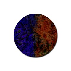 Colored Rusty Abstract Grunge Texture Print Rubber Round Coaster (4 Pack)  by dflcprints