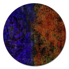 Colored Rusty Abstract Grunge Texture Print Magnet 5  (round)