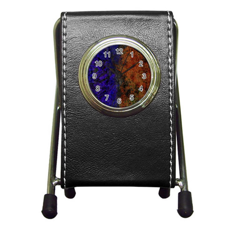 Colored Rusty Abstract Grunge Texture Print Pen Holder Desk Clock