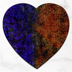 Colored Rusty Abstract Grunge Texture Print Jigsaw Puzzle (heart)