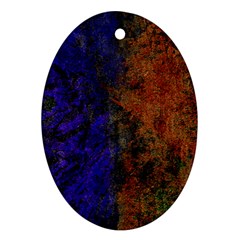 Colored Rusty Abstract Grunge Texture Print Oval Ornament (two Sides) by dflcprints