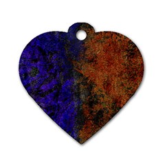 Colored Rusty Abstract Grunge Texture Print Dog Tag Heart (two Sides) by dflcprints