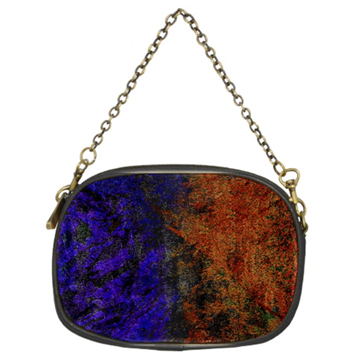 Colored Rusty Abstract Grunge Texture Print Chain Purse (Two Sides)