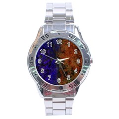 Colored Rusty Abstract Grunge Texture Print Stainless Steel Analogue Watch by dflcprints