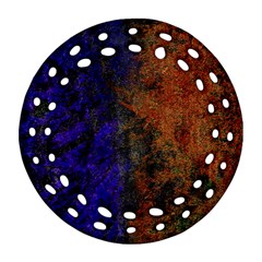 Colored Rusty Abstract Grunge Texture Print Ornament (round Filigree) by dflcprints