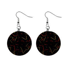 Lines Abstract Print Mini Button Earrings by dflcprints