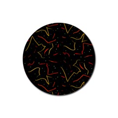 Lines Abstract Print Rubber Coaster (round)  by dflcprints