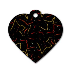 Lines Abstract Print Dog Tag Heart (one Side) by dflcprints