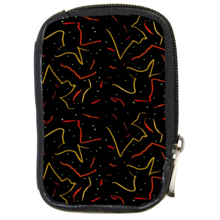 Lines Abstract Print Compact Camera Leather Case