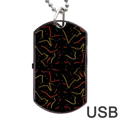 Lines Abstract Print Dog Tag Usb Flash (two Sides) by dflcprints