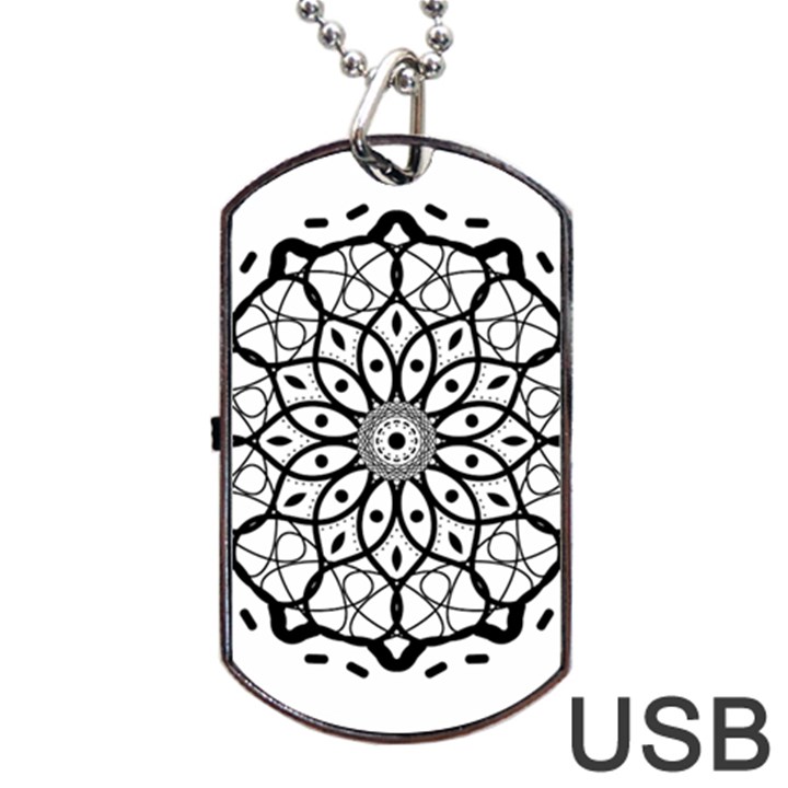 Textura Model Texture Design Lines Dog Tag USB Flash (One Side)