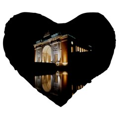 Menin Gate Ieper Monument Large 19  Premium Flano Heart Shape Cushions by Simbadda