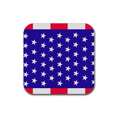 Day Independence July Background Rubber Coaster (square)  by Simbadda