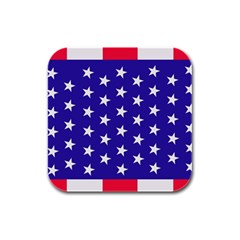 Day Independence July Background Rubber Square Coaster (4 Pack)  by Simbadda