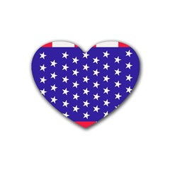 Day Independence July Background Rubber Coaster (heart)  by Simbadda