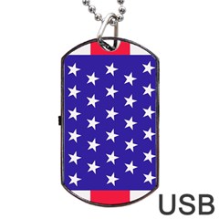 Day Independence July Background Dog Tag Usb Flash (one Side) by Simbadda