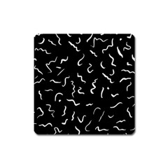 Scribbles Lines Drawing Picture Square Magnet