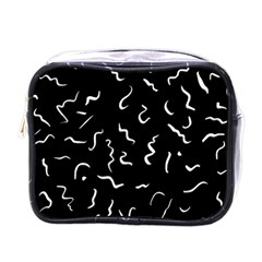 Scribbles Lines Drawing Picture Mini Toiletries Bag (one Side) by Simbadda