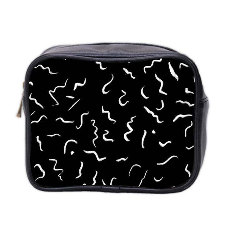 Scribbles Lines Drawing Picture Mini Toiletries Bag (Two Sides)