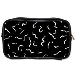 Scribbles Lines Drawing Picture Toiletries Bag (one Side) by Simbadda