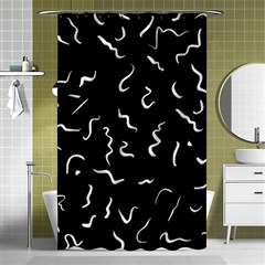 Scribbles Lines Drawing Picture Shower Curtain 48  X 72  (small)  by Simbadda