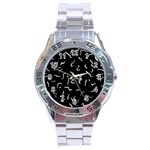 Scribbles Lines Drawing Picture Stainless Steel Analogue Watch Front