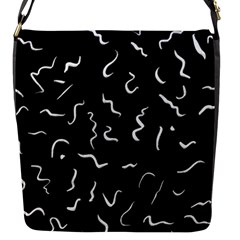 Scribbles Lines Drawing Picture Flap Closure Messenger Bag (s) by Simbadda