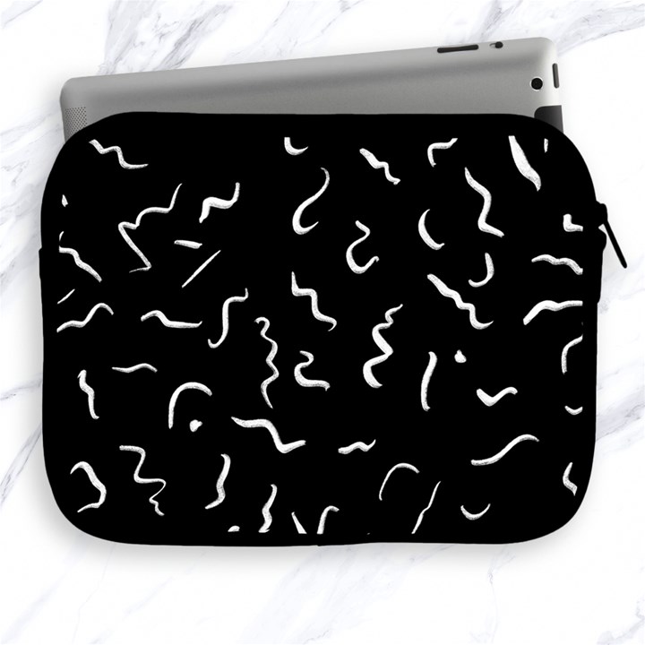 Scribbles Lines Drawing Picture Apple iPad 2/3/4 Zipper Cases