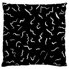 Scribbles Lines Drawing Picture Large Flano Cushion Case (one Side) by Simbadda