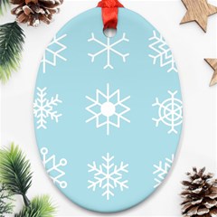 Snowflakes Winter Graphics Weather Ornament (oval)