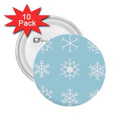 Snowflakes Winter Graphics Weather 2 25  Buttons (10 Pack)  by Simbadda