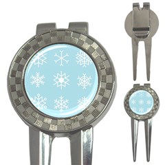 Snowflakes Winter Graphics Weather 3-in-1 Golf Divots by Simbadda