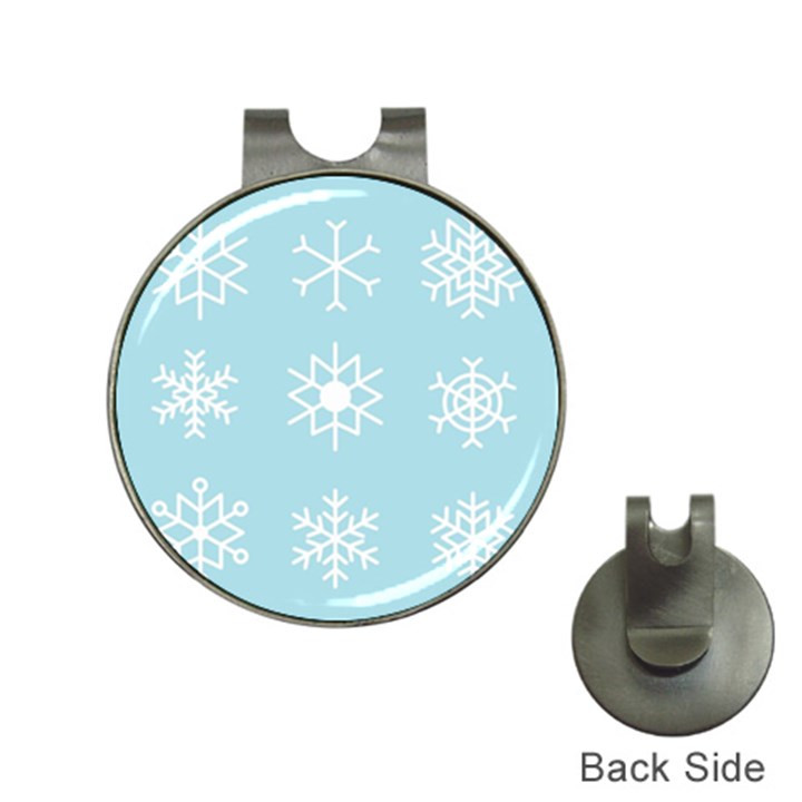 Snowflakes Winter Graphics Weather Hat Clips with Golf Markers