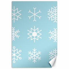 Snowflakes Winter Graphics Weather Canvas 12  X 18  by Simbadda