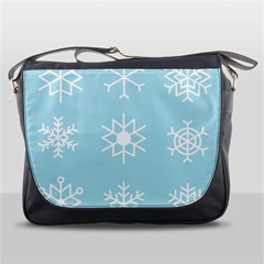 Snowflakes Winter Graphics Weather Messenger Bag by Simbadda