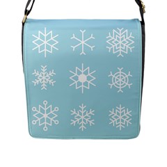 Snowflakes Winter Graphics Weather Flap Closure Messenger Bag (l) by Simbadda