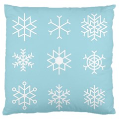 Snowflakes Winter Graphics Weather Large Flano Cushion Case (two Sides) by Simbadda