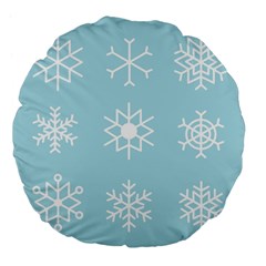 Snowflakes Winter Graphics Weather Large 18  Premium Flano Round Cushions by Simbadda