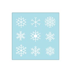 Snowflakes Winter Graphics Weather Satin Bandana Scarf by Simbadda