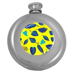 Leaves Pattern Picture Detail Round Hip Flask (5 Oz) by Simbadda