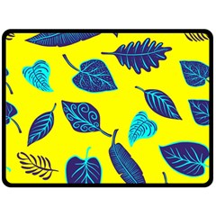 Leaves Pattern Picture Detail Fleece Blanket (large)  by Simbadda