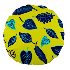 Leaves Pattern Picture Detail Large 18  Premium Round Cushions by Simbadda