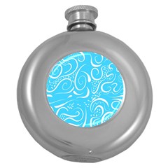 Scribble Reason Design Pattern Round Hip Flask (5 Oz) by Simbadda