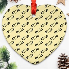 Guitar Guitars Music Instrument Heart Ornament (two Sides) by Simbadda