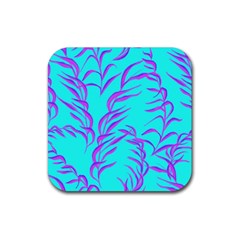 Branches Leaves Colors Summer Rubber Coaster (square)  by Simbadda