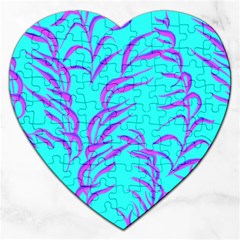 Branches Leaves Colors Summer Jigsaw Puzzle (heart) by Simbadda