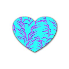 Branches Leaves Colors Summer Rubber Coaster (heart)  by Simbadda