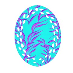 Branches Leaves Colors Summer Oval Filigree Ornament (two Sides)